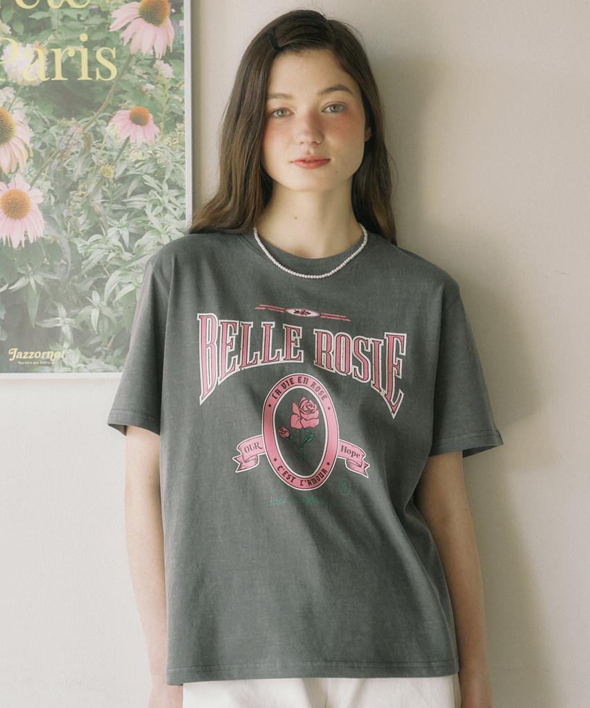 OURHOPE Bell Rose T-Shirt - Dark Gray