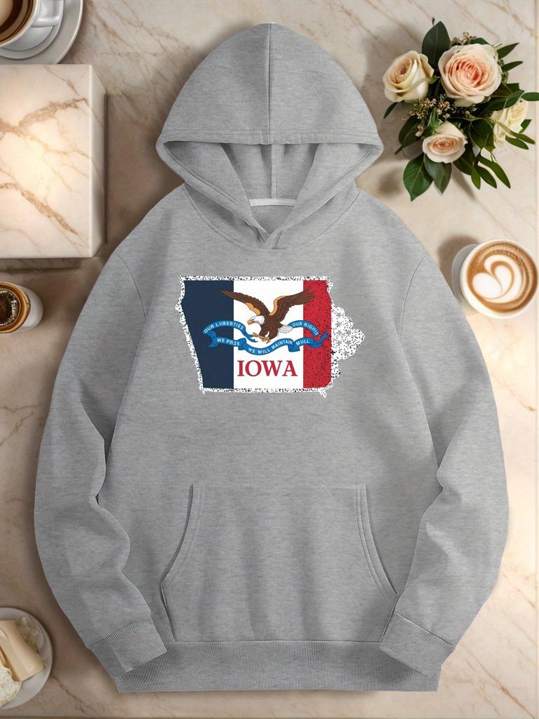 Iowa State flag pattern women's hoodies