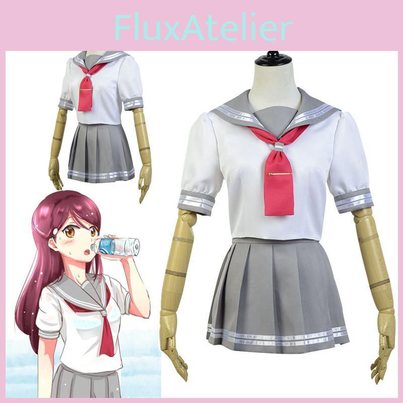 Love Live Sunshine Aqours Takami Chika Uniform Matrosenanzug Cosplay Kostüm Rock Für Anime-Fans