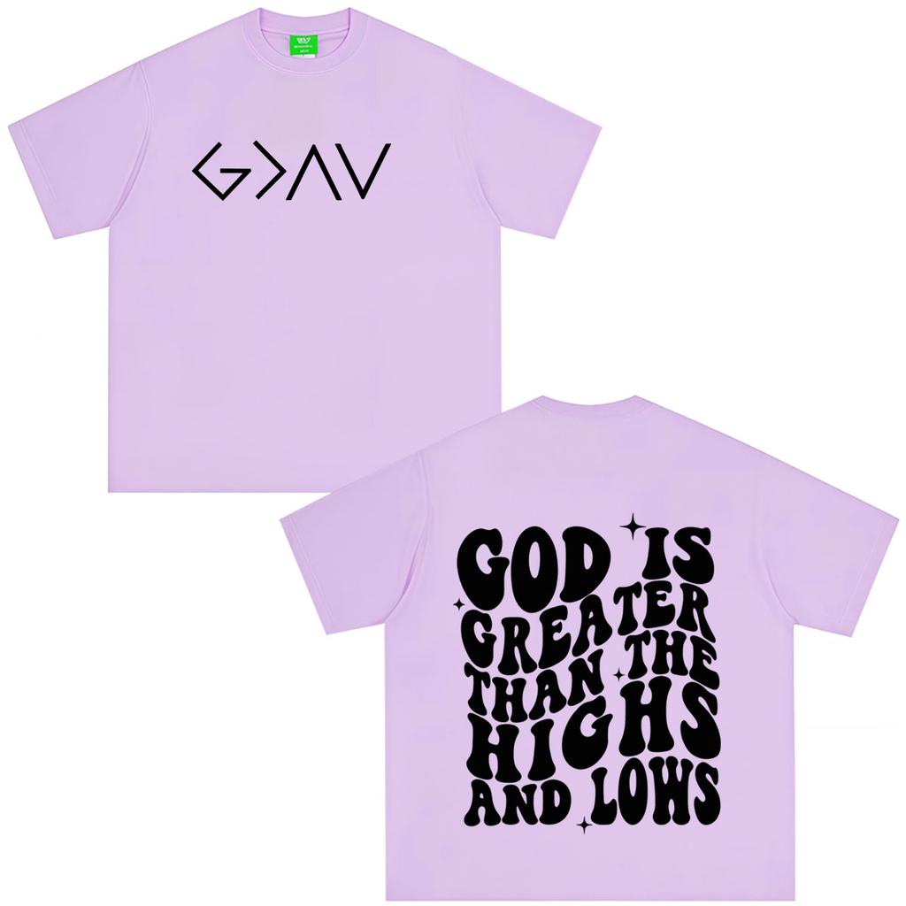 God Is Greater Jesus Fashion Graphics TShirt Unisex Unisex Hiphop Tshirt Summer Shortsleeved Casual Cotton Oversized Tshirts