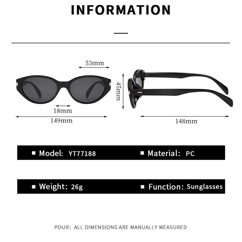 New Narrow Frame Cat Eye Sunglasses For Women With High-end Face And Small Uv-proof Trendy Sunglasses 77188