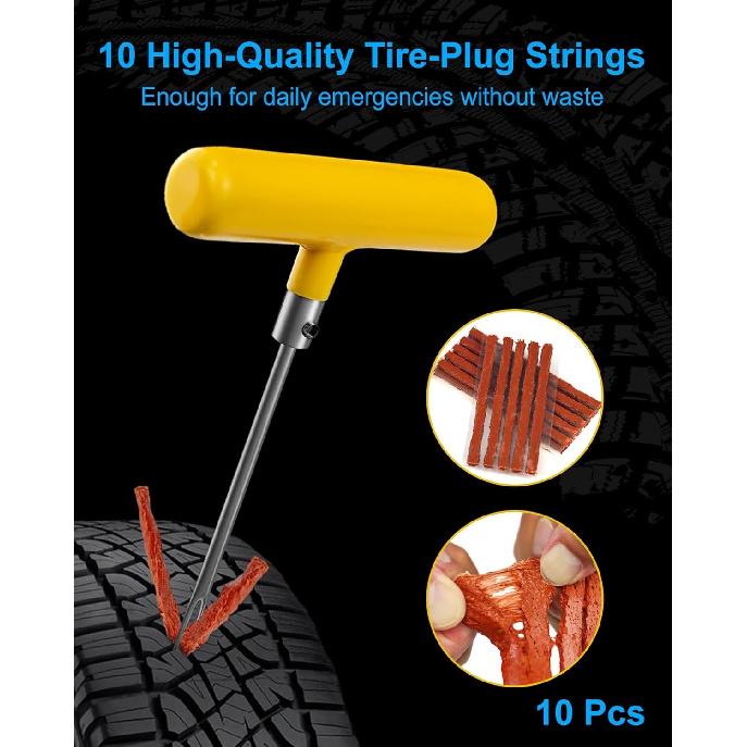 Repair Kit with Plugs, Plug Kit Heavy Duty Professional for Car, ATV, Motorcycle