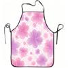 1pc Pink And Purple Floral Print Apron, Durable And Easy To Clean, Adjustable Waistband, Polyester Material, for Kitchen Cooking, Gardening, Orchard P