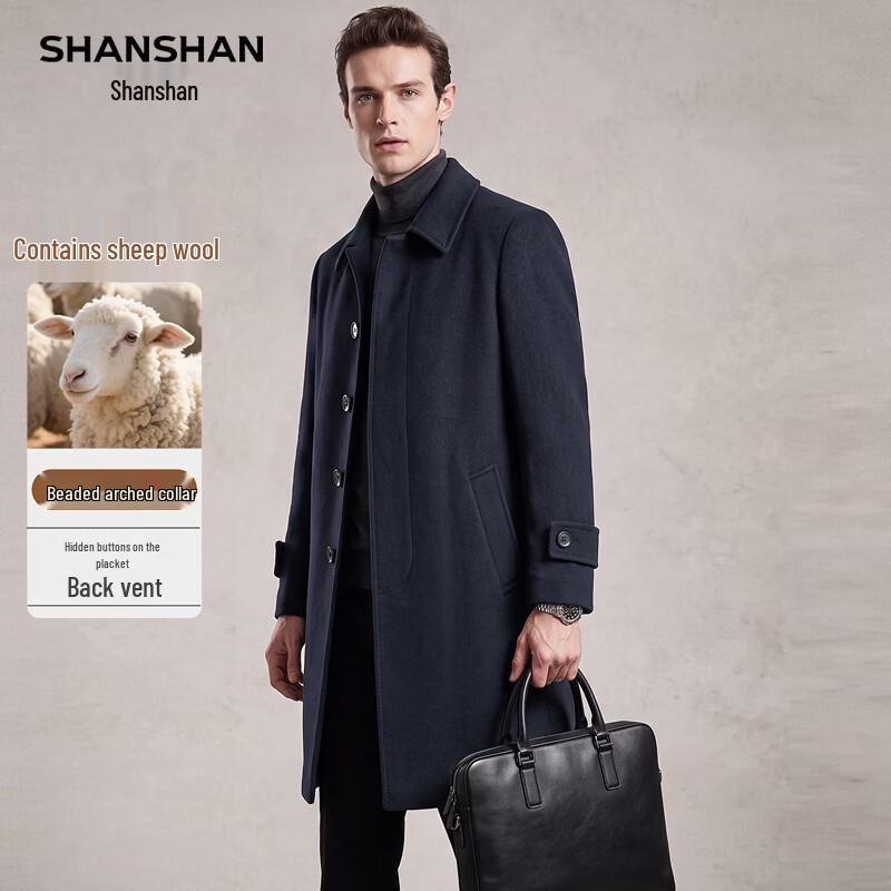 Shanshan Men's Wool-Blend Single-Breasted Overcoat