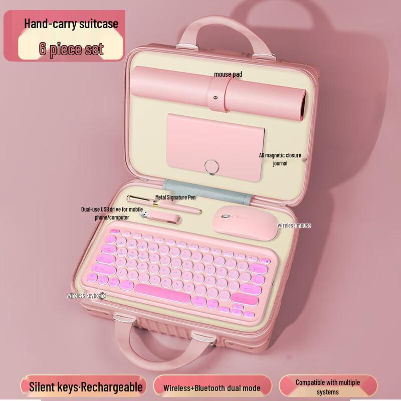 JiazhiLXX-02 Pink Corporate Tech & Stationery Gift Set