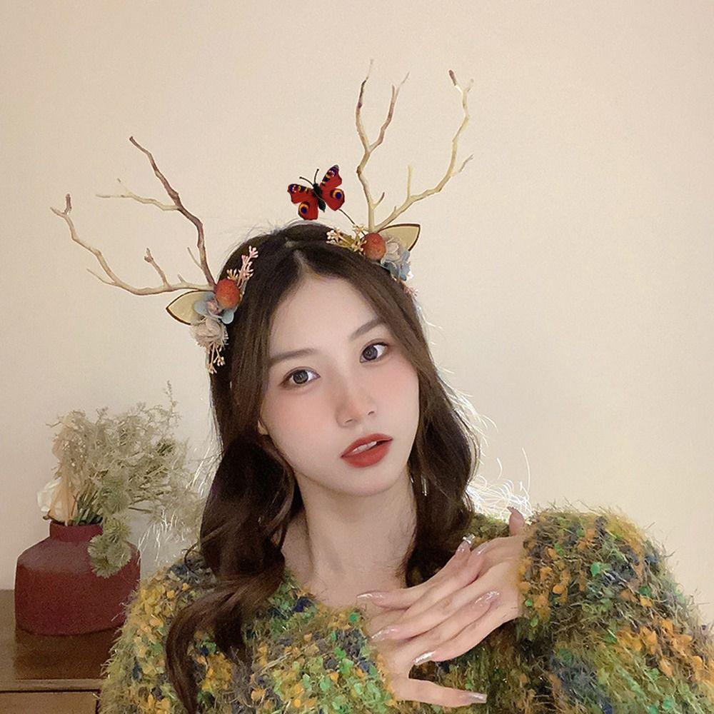 Deer Horn LED Light Korean Style Hairbands Christmas Antler Headbands Women Luminous Hair Hoops Elk