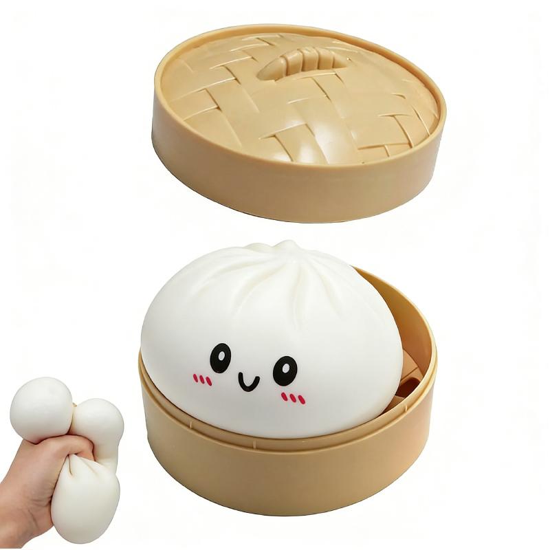 Funny Soft Dumpling Squishy Toy Slow Rebound Squeeze Ball Reusable Sensory Stress Relief Toy Party Favors