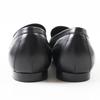 LOUIS VUITTON loafers Square toe with LV Metal logo black leather Women 37.5 Used
