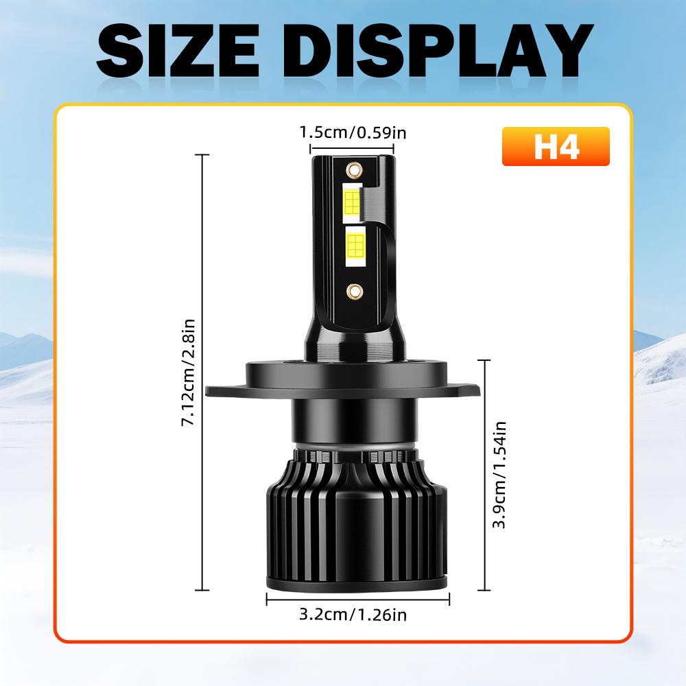 

H4 High low beam TOP Best LED Auto Bulbs Canbus Led Headlight CSP 3570 chips 6000K Car Headlight High lumen 30000LM 12V Bulbs H4/9003/HB2 Hi/Lo