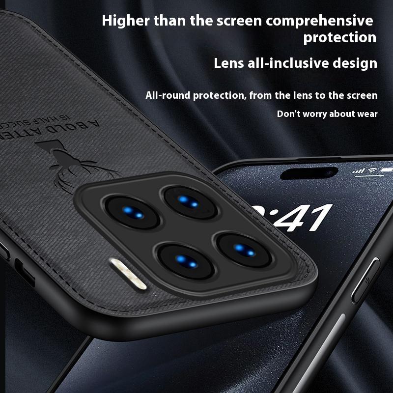 For Xiaomi 15 Case Deer Pattern Cloth Texture PU Leather Hybrid Phone Cover