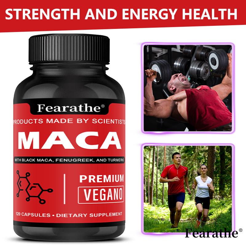 Maca Capsules Contain 120 Capsules of Black Maca Huluba Ginger Which Balance Energy and Enhance Physical Strength