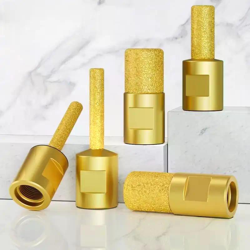 1Pcs Round Shank Vacuum Brazed Burr Rotary Grinding Head For Angle Grinder High Efficiency Edges Trimming And Grooving Tool