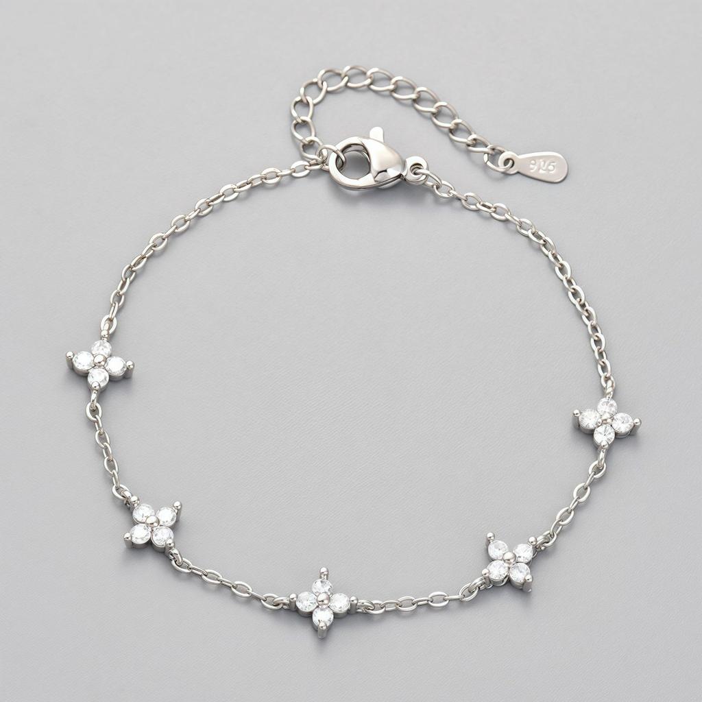 Funkelnde doppelreihige Armbänder für Damen Mädchen Vintage 925 Sterling Silber Kleine Perlen Kette Armband Tägliches Tragen Zirkon Geschenke