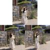 Summer Beach Vacation Maxi Dress With Lace Trim For Women