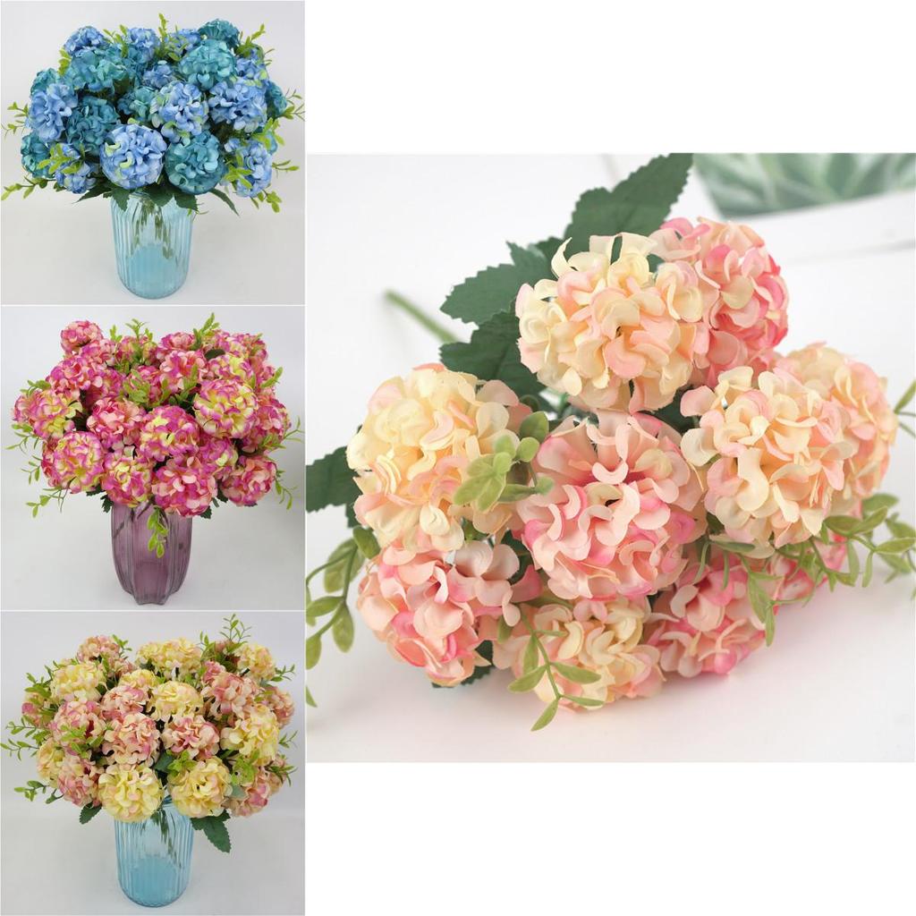 Elegant 10 Heads Artificial Hydrangea Silk Flowers For Stunning Weddings And Home Decor