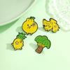 Playful Fruit Cartoon Brooch: Angry Pineapple, Shy Coconut, Vain Orange, Naughty Banana