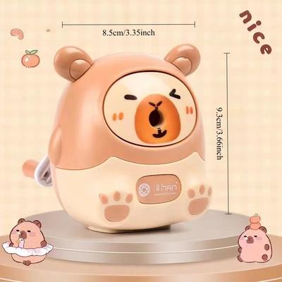 1pc Kawaii Capybara Sharpener | Manual Desk Tool for Pencils - Portable 8cm Office/School Accessory (Brown),Easy-Use Design
