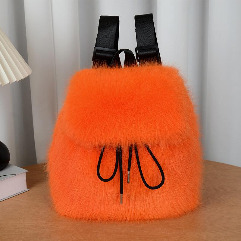 Small Backpack for Women 2026 Autumn and Winter Plush Backpack Women's Premium Imitation Fox Hair Backpack