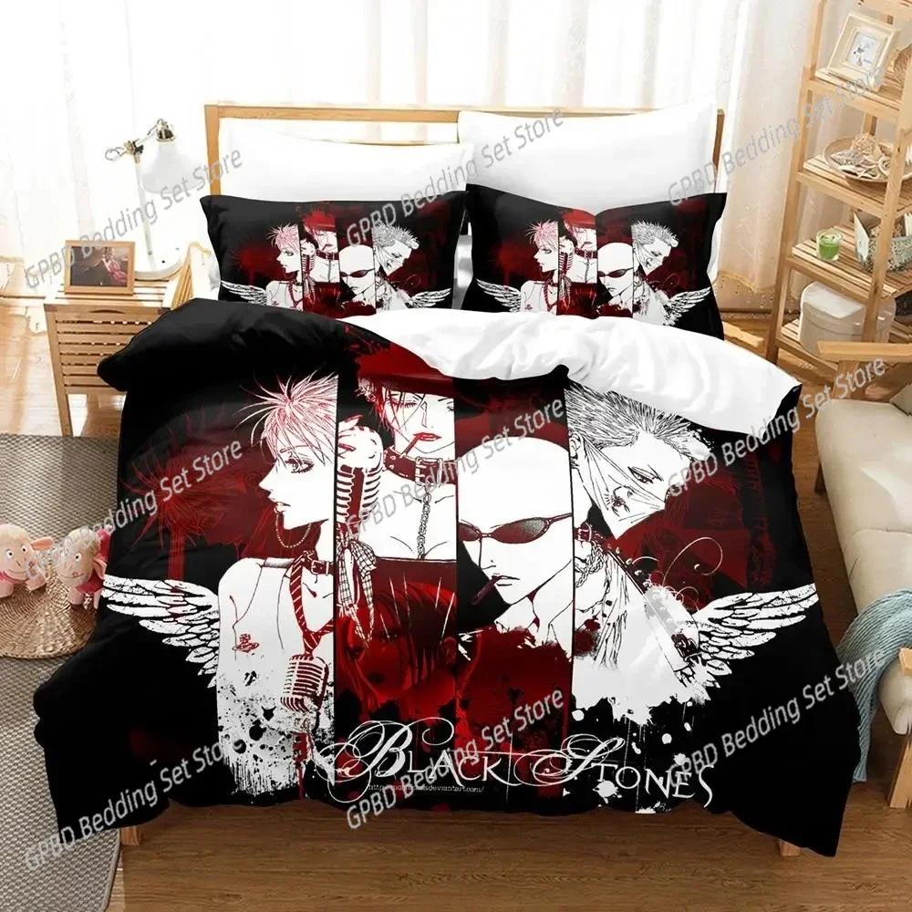 Anime Nana Black Stones Bedding Set For Bedroom Soft Modern Bedspreads Comefortable Kids Duvet Cover Quilt Cover And Pillowcase