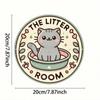 The Litter Room Cat Metal Sign Round 7.8x7.8 Inch Vintage Wall Decor for Bar Cafe Garage