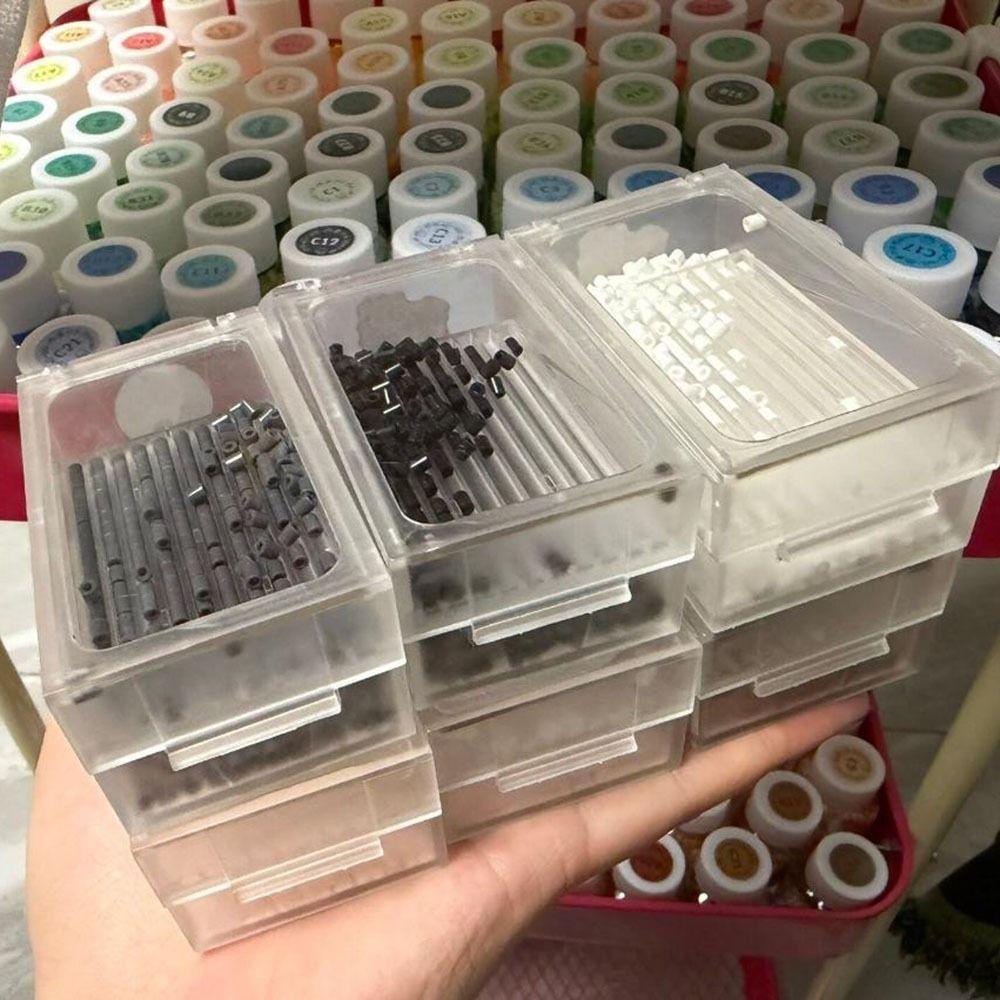 Double Layer Fuse Bead Sorting Storage Box Anti-Clog Perler Bead Channel Dispenser Box DIY