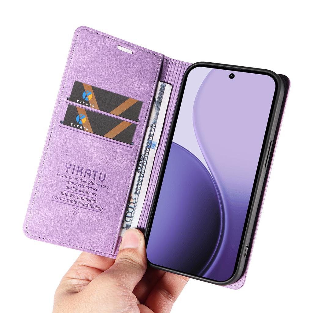 For Oppo Reno14 5G (China)/Oppo Reno14 F 5G/Oppo Reno14 5G (Global) Leather Cover YIKATU YK-004 Skin-Touch Wallet Phone Cases