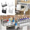 Space Saving Under Desk Basket Easy Install Under Desk Hanging Organization Basket Sturdy Carbon Steel Holder