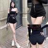 High-waist Drawstring Shorts for Women In Summer Hot Girls Tight and Slimming Pleated Versatile Bottomed Boots and Pants