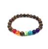 Colorful European Multi-Gem Tiger Eye Yoga Energy Bracelet – Natural Stone Beaded Design