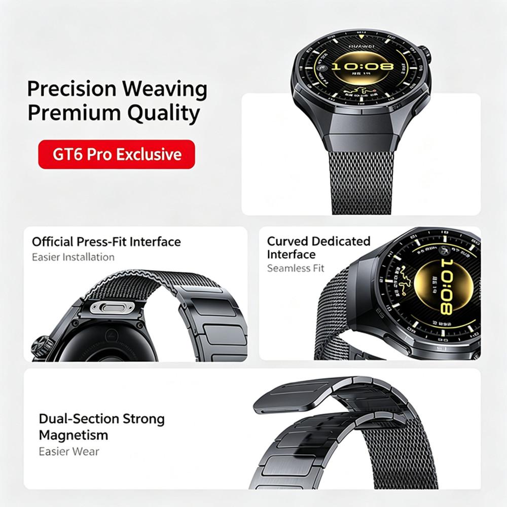 Press Quick Release Magnetic Metal Strap Seamless Stainless Steel Wrist Band for Huawei Watch GT 6 Pro/GT 7 Pro Smartwatch Replacement Accessories
