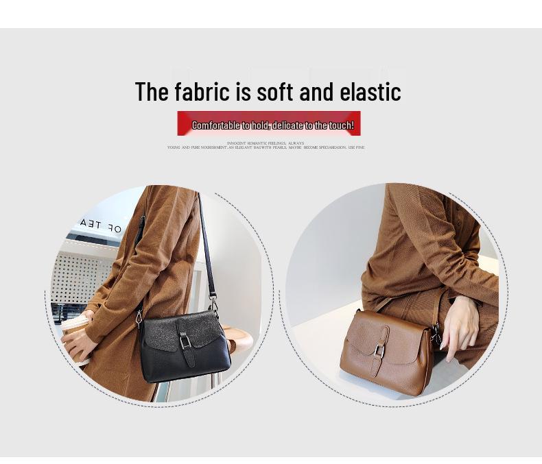 Women's Genuine Leather Cowhide Shoulder Crossbody Bag - Trendy, Versatile, and Soft