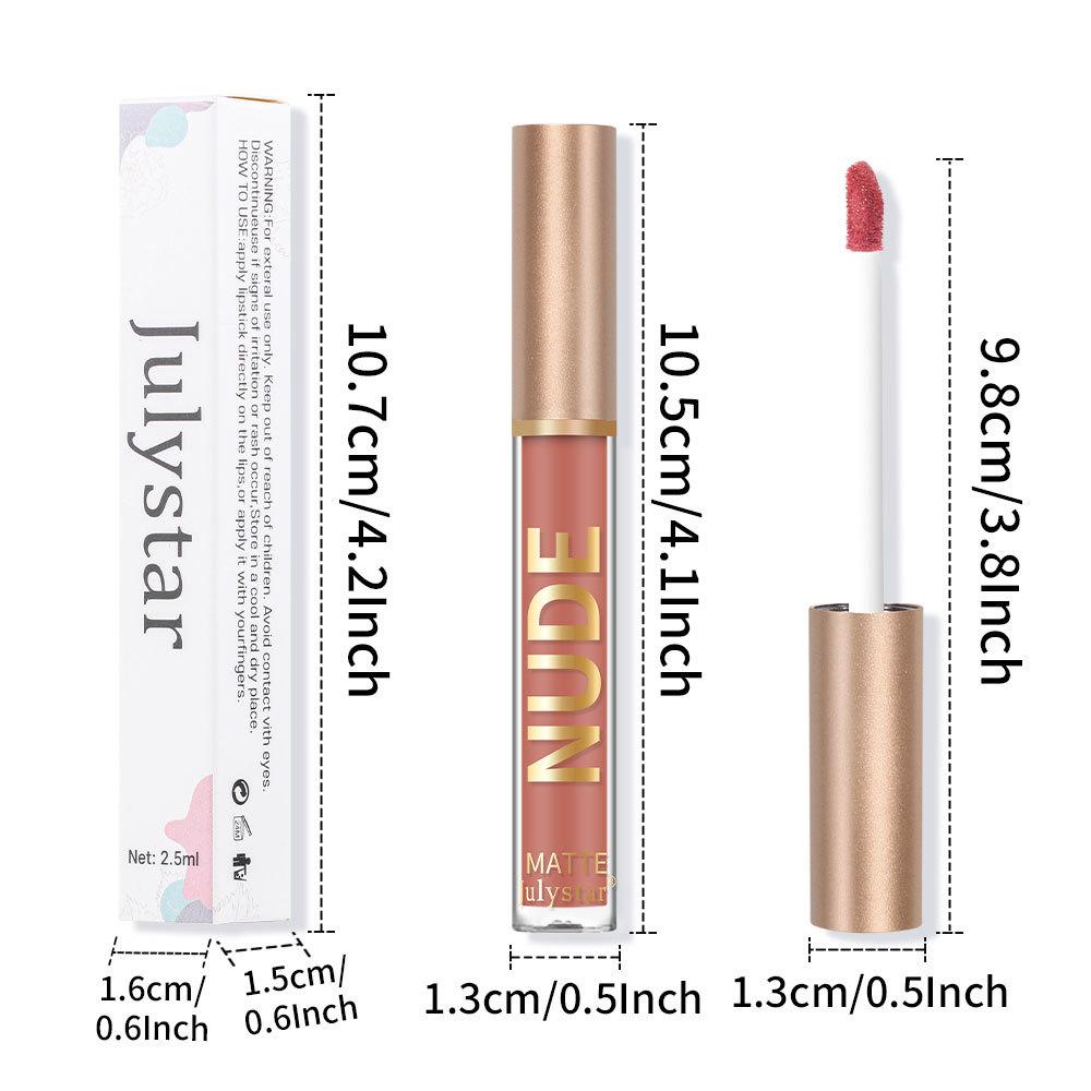 Matte Velvet Lip Glaze Natural Nude Lip Gloss Long Lasting Highly Pigmented Non-Stick Lip Stain Liquid Lipstick Lip Makeup for Daily Use