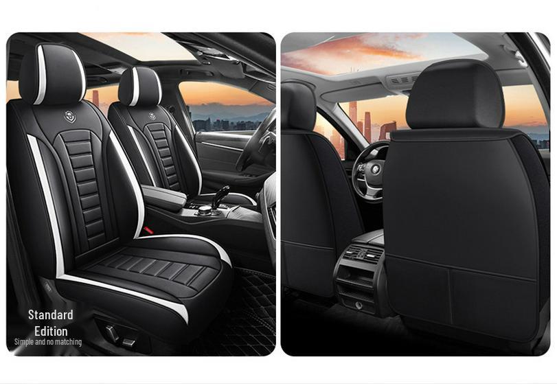Universal Full Coverage Leather Car Seat Covers for All Seasons - Five-Seater