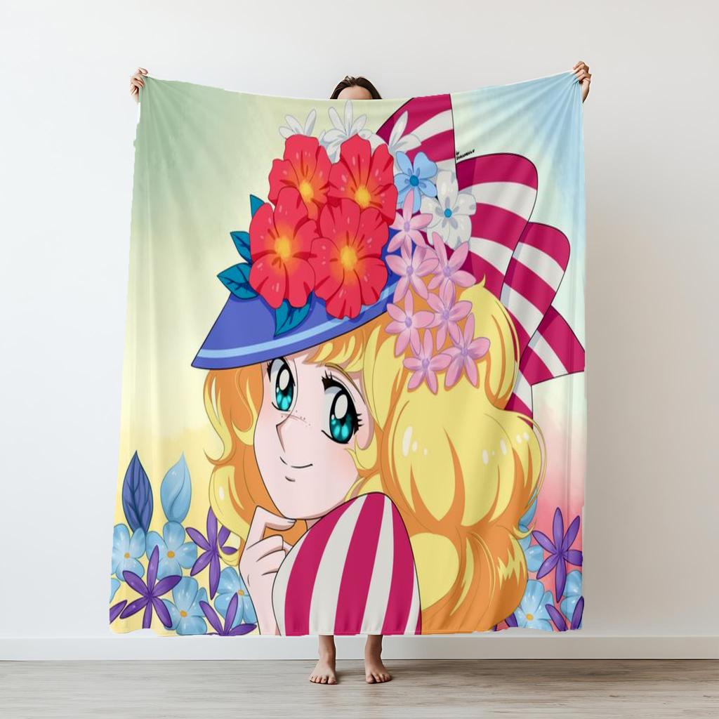 130cm×150cm Candy Candy Anime Blanket Kawaii Japanese Anime Blankets Movie Funny Throw Blankets for Home Hotel Sofa Bedspread