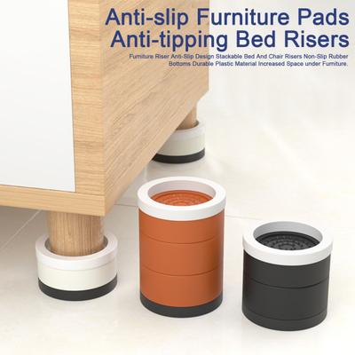 4 τμχ Στρογγυλά έπιπλα Riser Heavy Duty Κρεβάτι Riser Στοιβαζόμενο Αντιολισθητικό Επιτραπέζιο Επιτραπέζιο Καναπές Καρέκλα Καναπέ Ντουλάπι Ανύψωσης ποδιών Riser Heightening Foot Pad