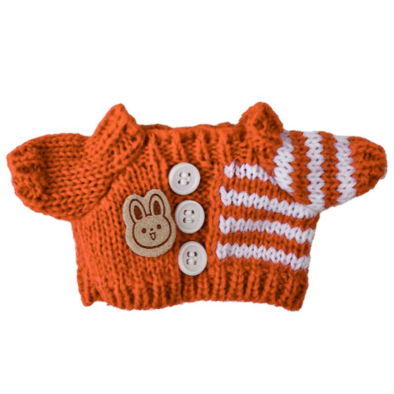 Ubranka dla mini lalek dla pluszowej lalki Labubu 17 cm, strój, akcesoria, miłość pary, czarno-biały sweter, 2-częściowy zestaw, czapki, torby