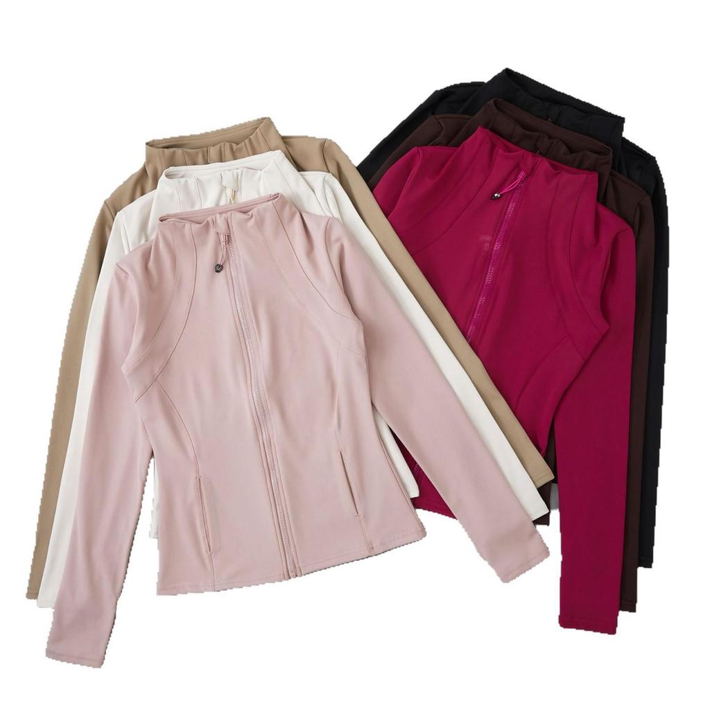 Spring/Summer Stand Collar Zipper Pocket Jacket: Sun Protection, Quick-Dry, High Elastic Fitness Wear