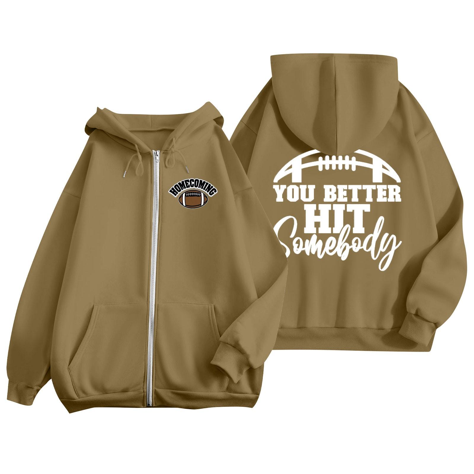 

Женская однотонная толстовка с длинным рукавом на молнии, повседневная, удобная, свободная, легкая женская толстовка S коричневый