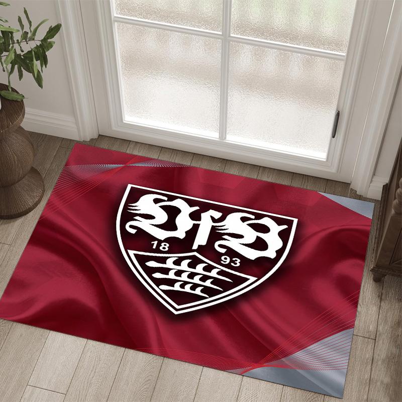VfB Stuttgart Design Kristal Fluweel Tapijt Gezellig Niet?Antislip Bedrukt Tapijt Voor Slaapkamer Woonkamer Entree