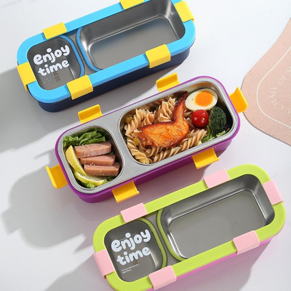 Eco Friendly Stainless Steel Lunch Box Removable Divided Lunch Box Travel Food Tray  Picnic