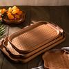 HeMu Golden rosewood oval coffee tray small saucer tea tray Japanese dessert plate handmade carved tortoise shell plate