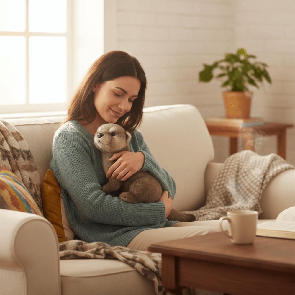 PP Cotton Brown Otter Plush Toy Soft Simulation Otter Toy Doll Decorate Present
