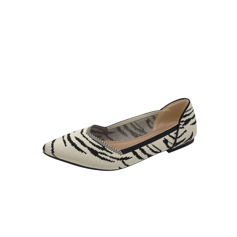 Spring and Autumn New Super Soft Fly-woven Shallow Mouth Pointed Flat Shoes Breathable