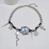 Fashion Y2k Watch Leather Pendant Titanium Steel Collar Female Personality Cyberpunk Choker Fashion Jewelry Gift