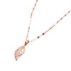 Purple Gold Color Gold Shiny Leaf Pendant Necklace Rose Gold Plated Temperament Necklace