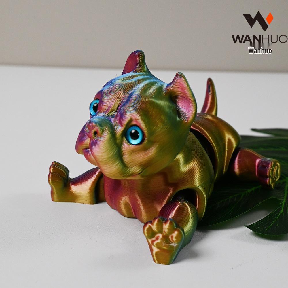 3D Printed Jointed French Bulldog Toy Model for Kids