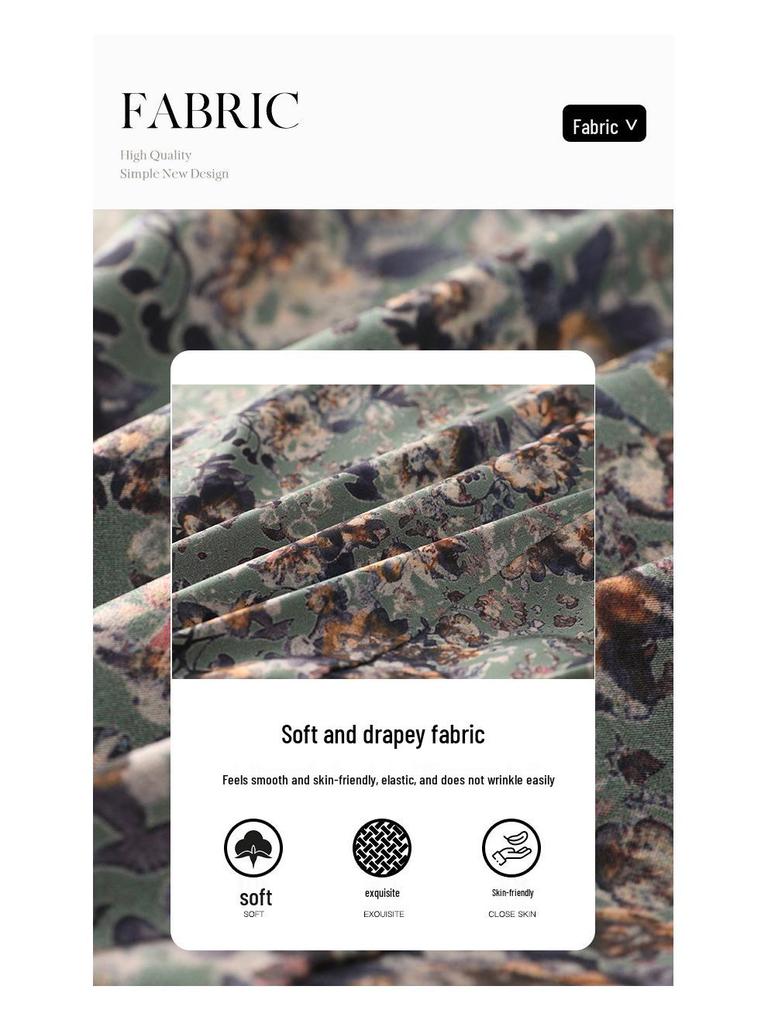 2025 Sommer Übergröße Chiffonbluse für Frauen mittleren Alters – Chinesischer Druck, Lässige Passform
