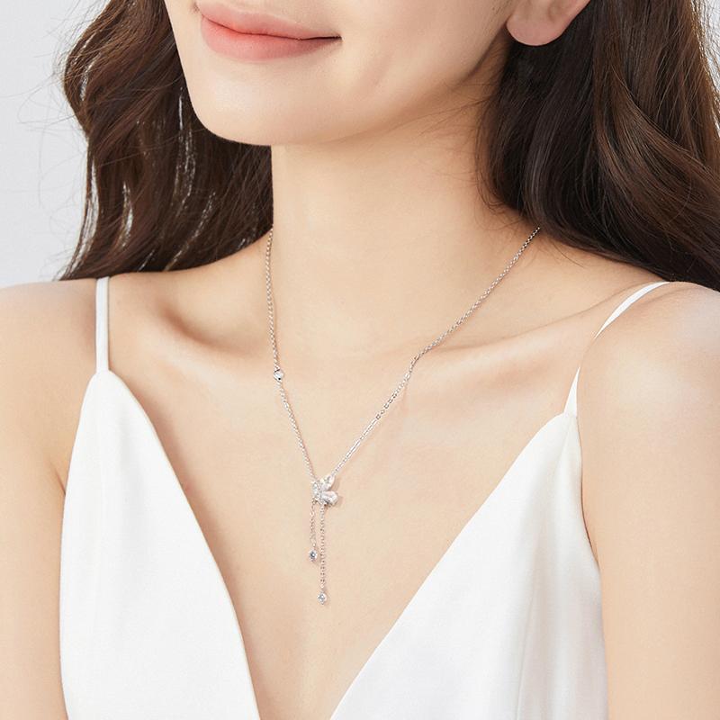 Butterfly Tassel Necklace For Women Minimalist Luxury Collarbone Chain Fashion Gift Delicate Accessory