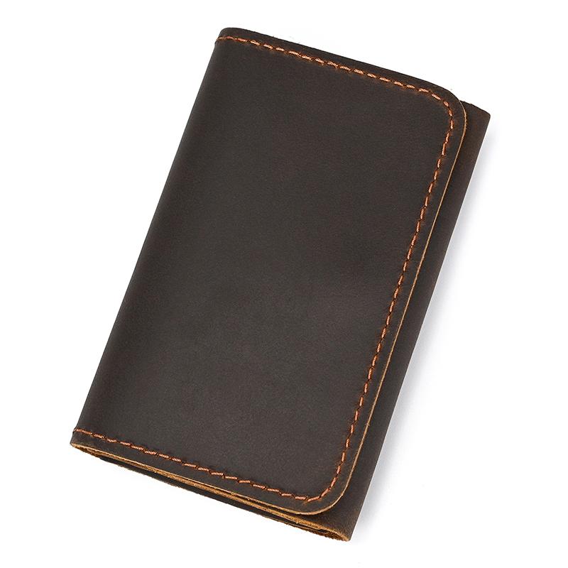

Vintage Luxury Men Women Purse Wallet For Credit Card Coin Purse For Female Male Designer Woman Man Wallet Genuine Leather темно-коричневого