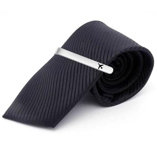 1/2/3/4/5Pcs Tie Clip Airplane Pattern 304 Titanium Steel Tie Clips Nickel-Free Finish Business Meeting Tie Clip Men Weddings Daily Wear